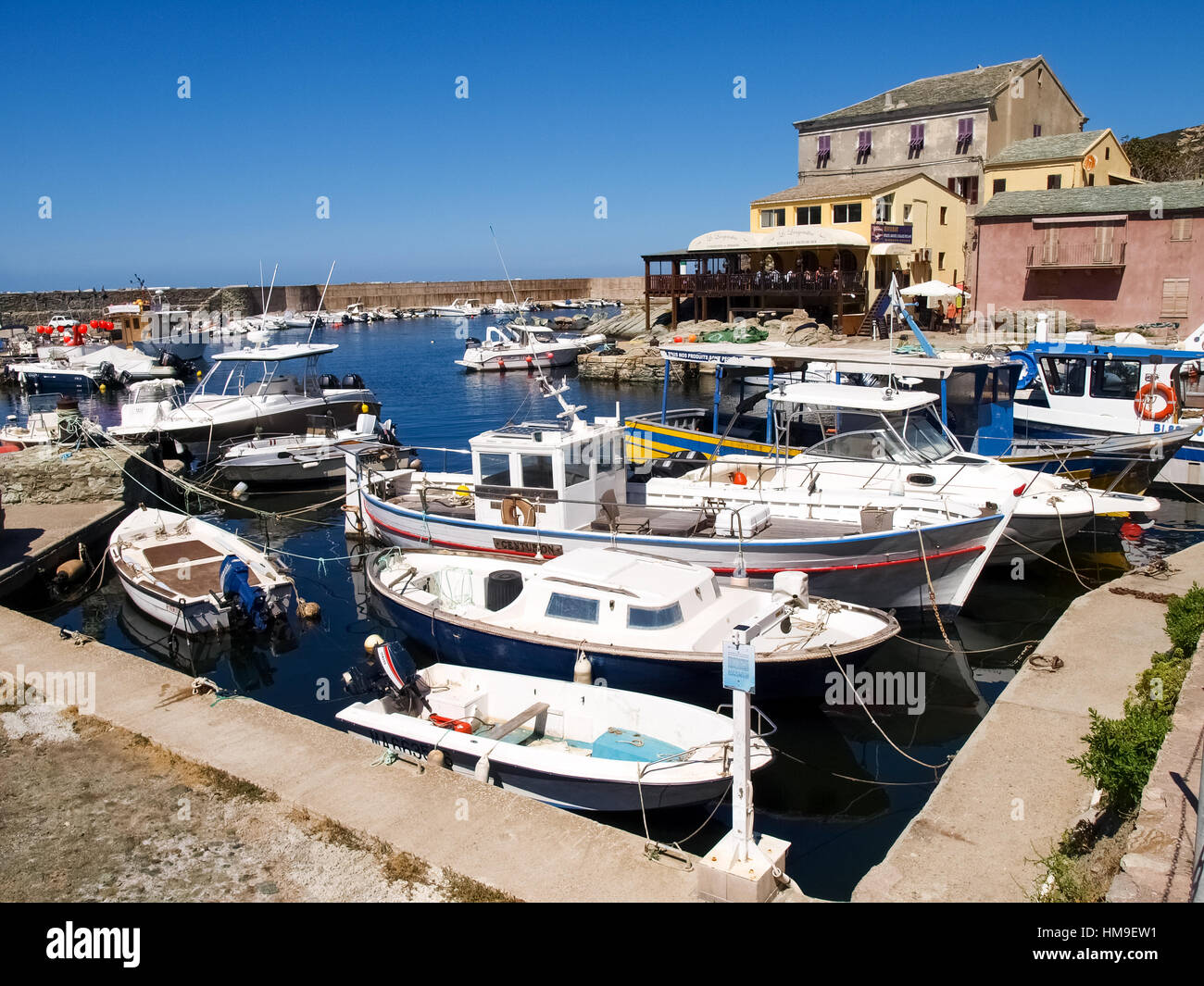 Corse - Corsica, France - september 2, 2014: Image of Cap Corse, the mediterranean coast. Port of Centuri. Stock Photo