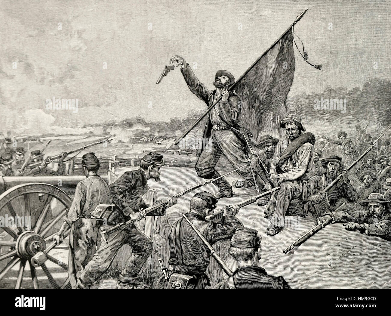 Confederate Assault on Battery Robinett, Battle of Corinth, USA Civil War Stock Photo