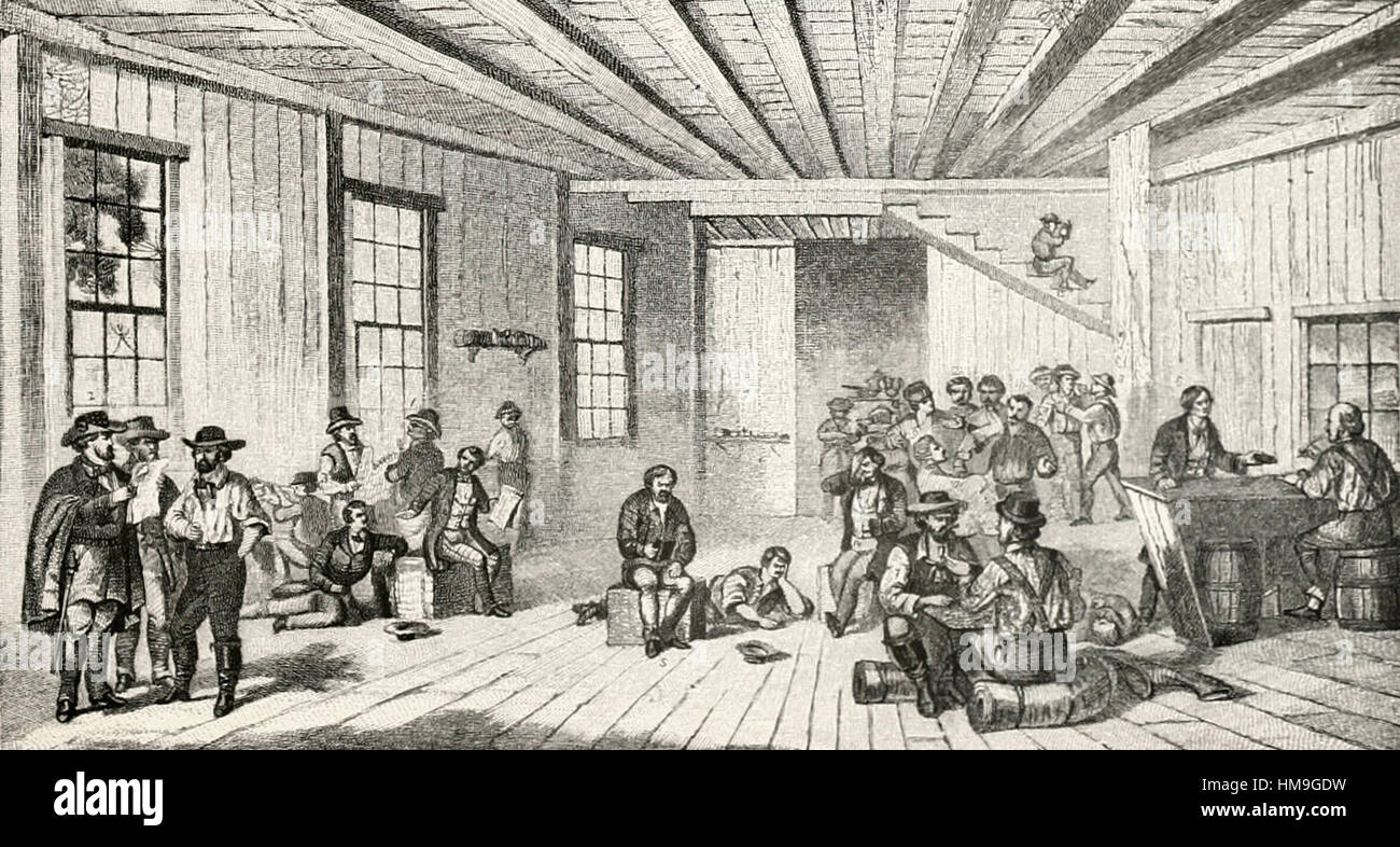 In Lecompton Prison - Kansas, 1850s Stock Photo