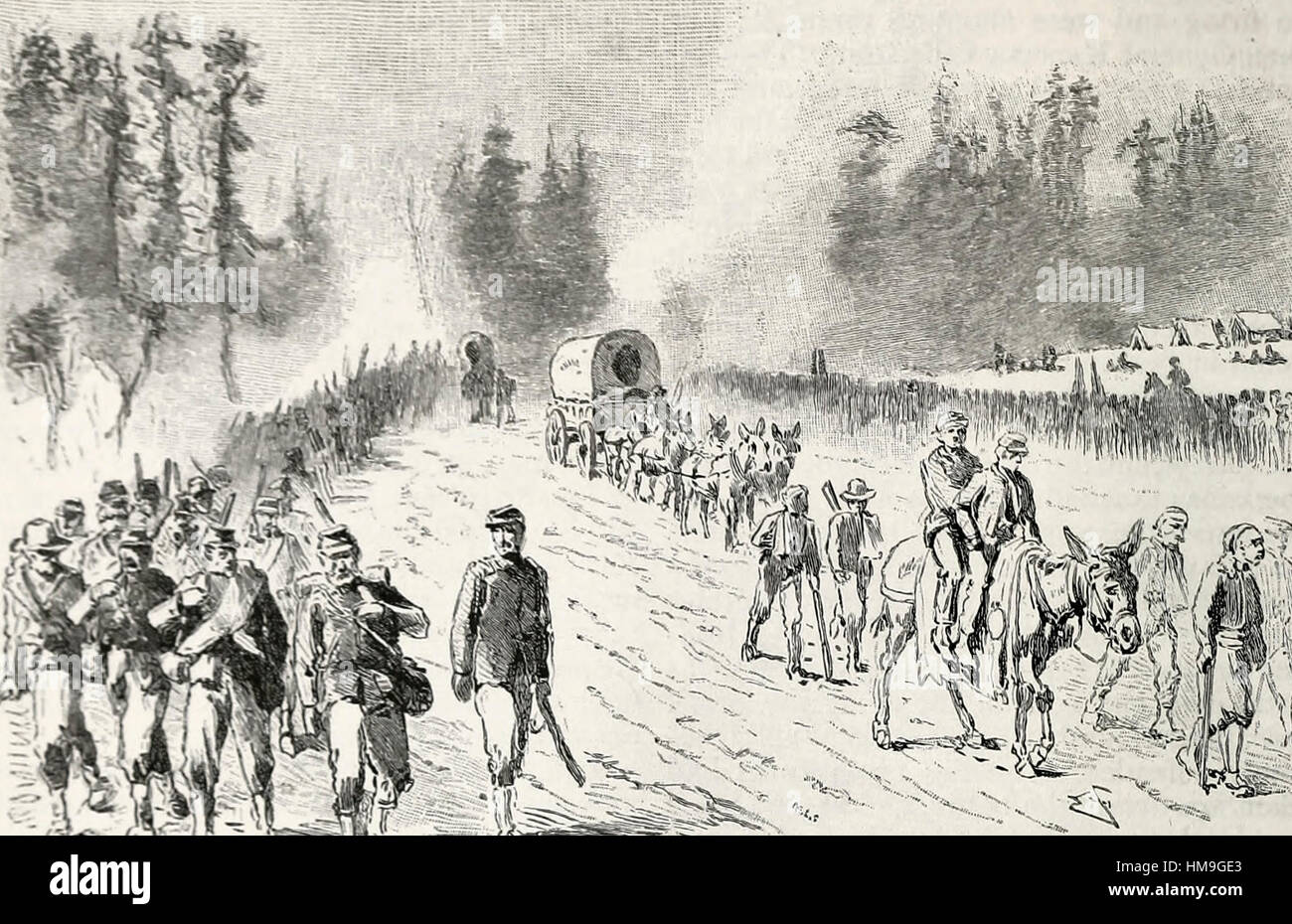 Out of the Wilderness, Sunday morning, May 8, 1864 - The March to Spotsylvania, USA Civil War Stock Photo