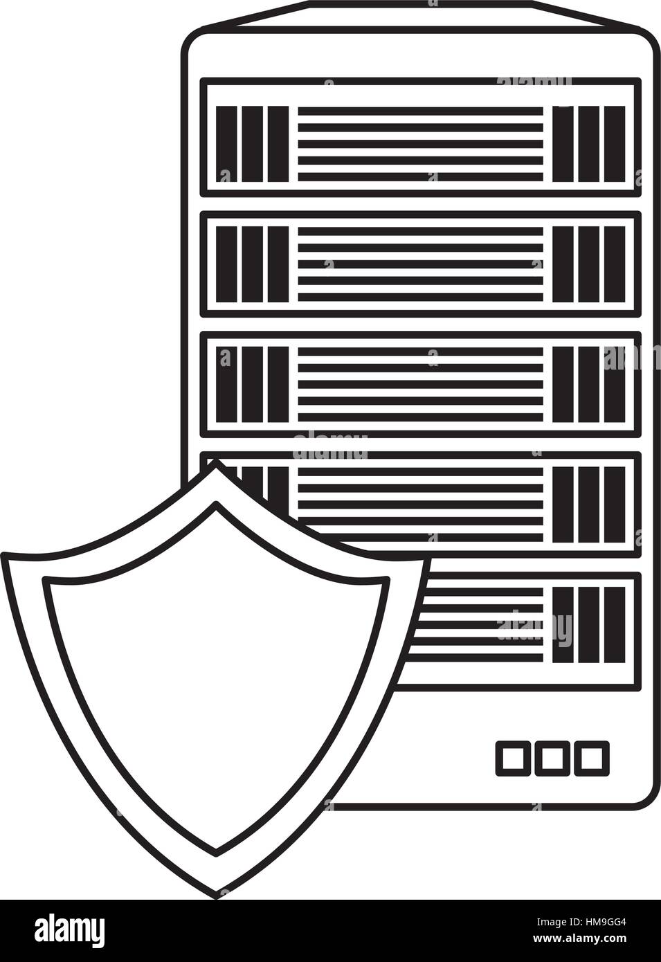 server related shield icon image vector illustration design Stock ...