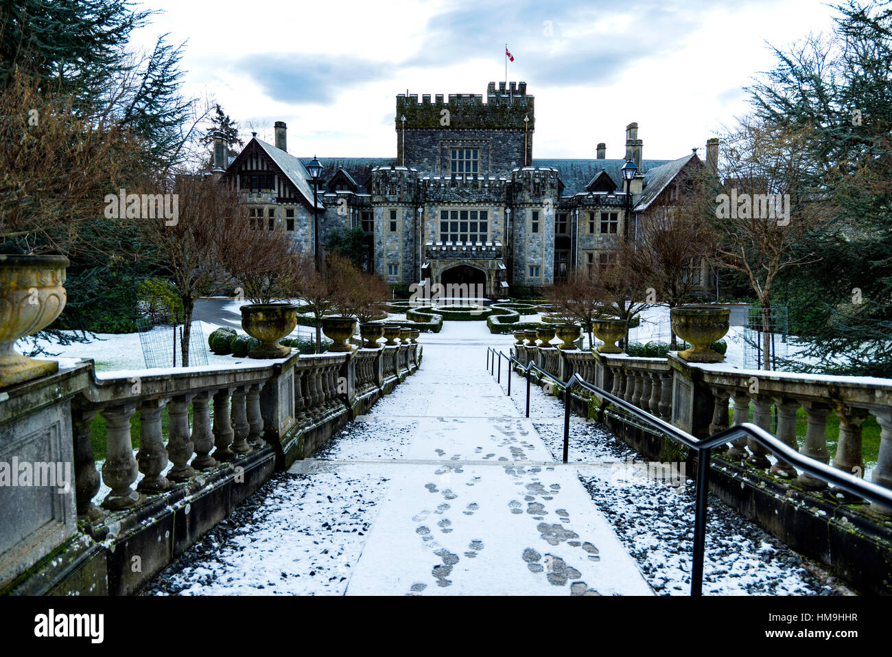 Canada National Historic Building - Front side of Hatley Castle 3 Stock ...