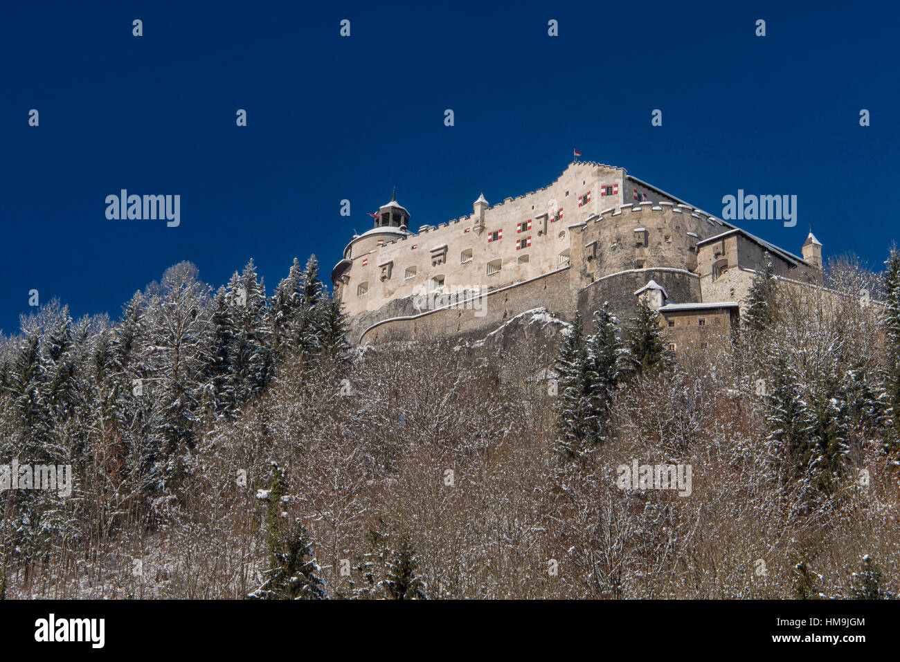 Hohenwerfen Castle in Werfen, Austria Stock Photo