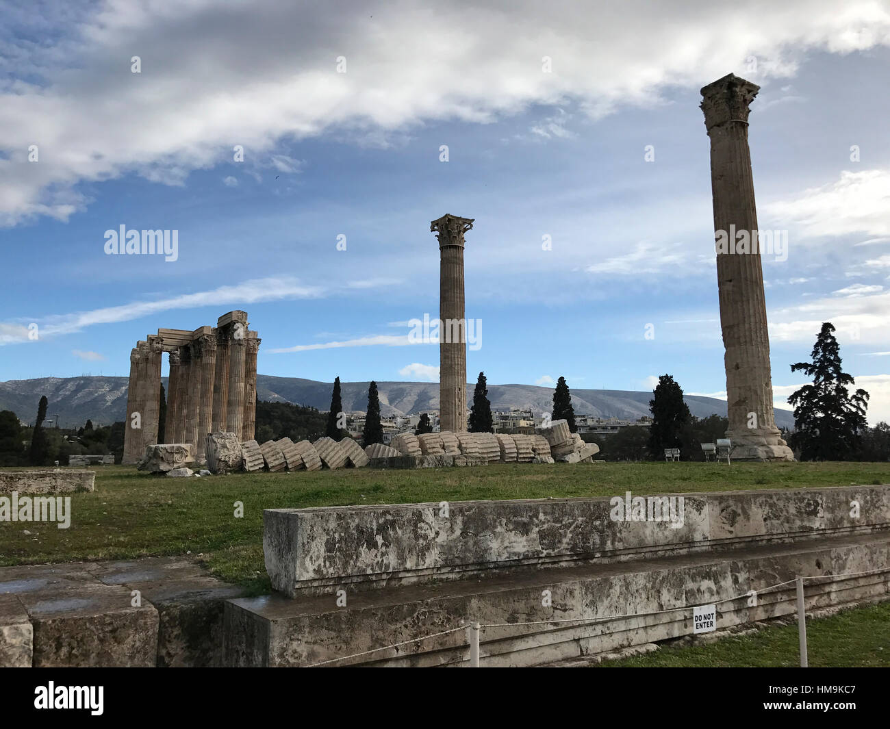 The Temple of Olympian Zeus in Athens, Greece Stock Photo