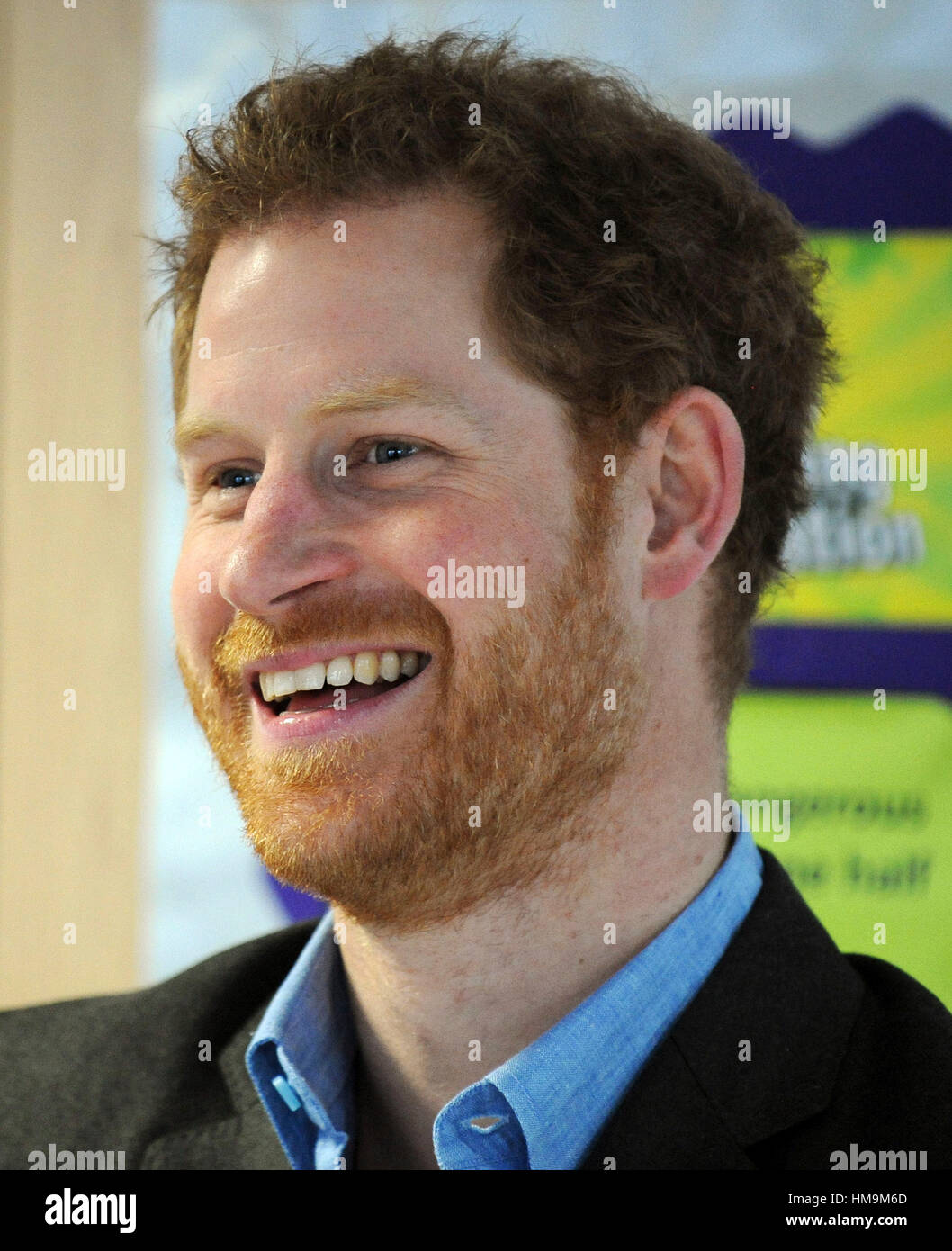 RETRANSMITTED CORRECTING BYLINE Prince Harry attends a lyrical writing class during a visit to the Full Effect and Coach Core programmes, two projects supported by The Royal Foundation that work to improve opportunities for young people, at Nottingham Academy. Stock Photo