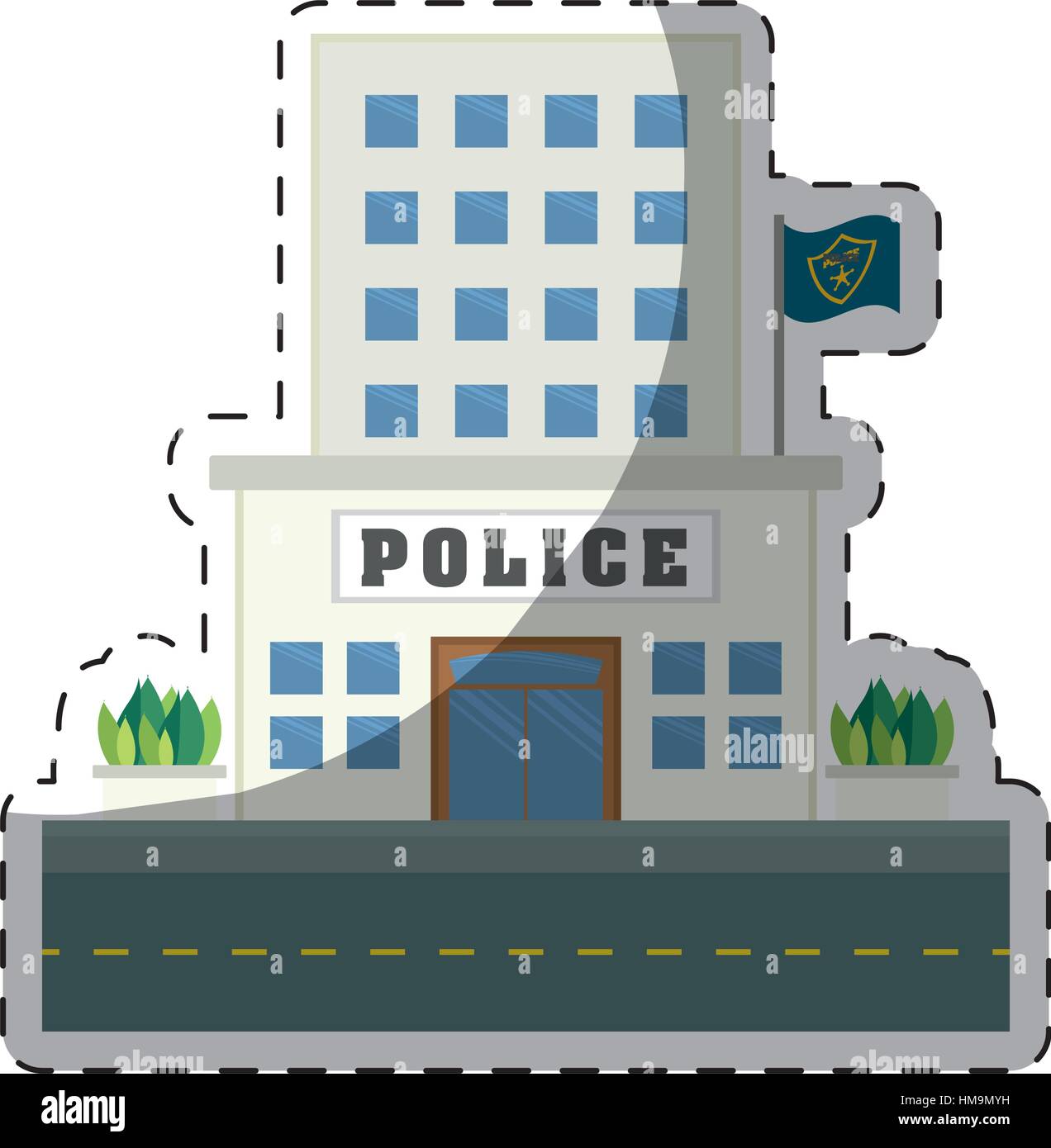 police station icon vector