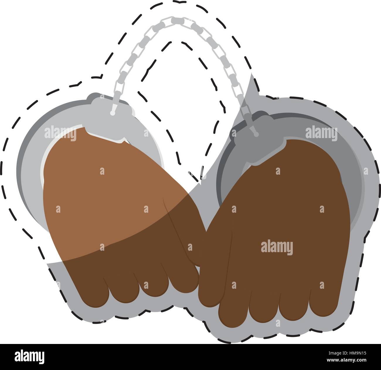 handcuffs crime icon image sticker vector illustration design Stock ...