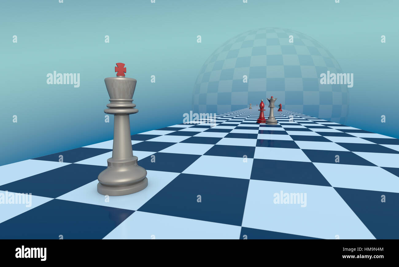 chess board wallpaper, surreal, 3d rendering Stock Illustration
