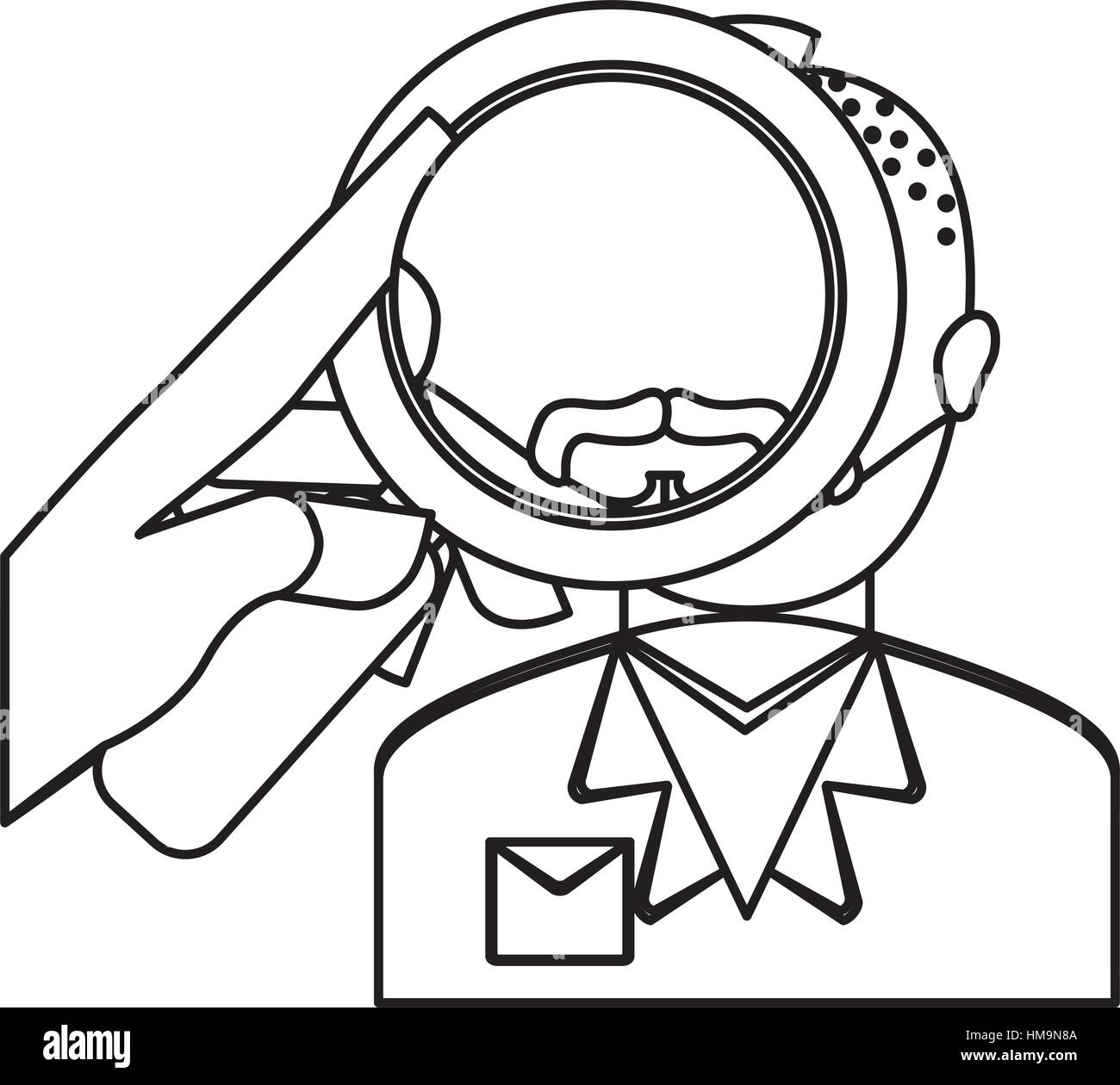 magnifying glass over man investigation icon image vector illustration ...