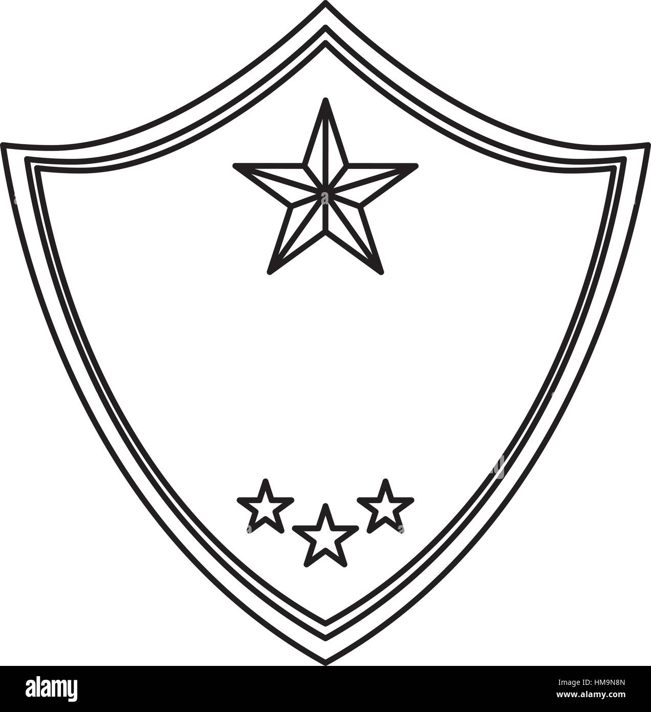police emblem icon image black line vector illustration design Stock Vector