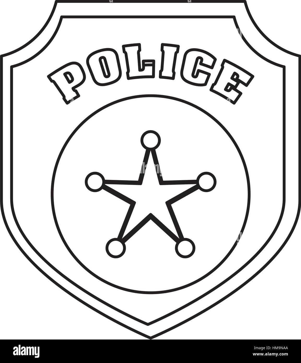 police badge icon image black line  vector illustration design Stock Vector