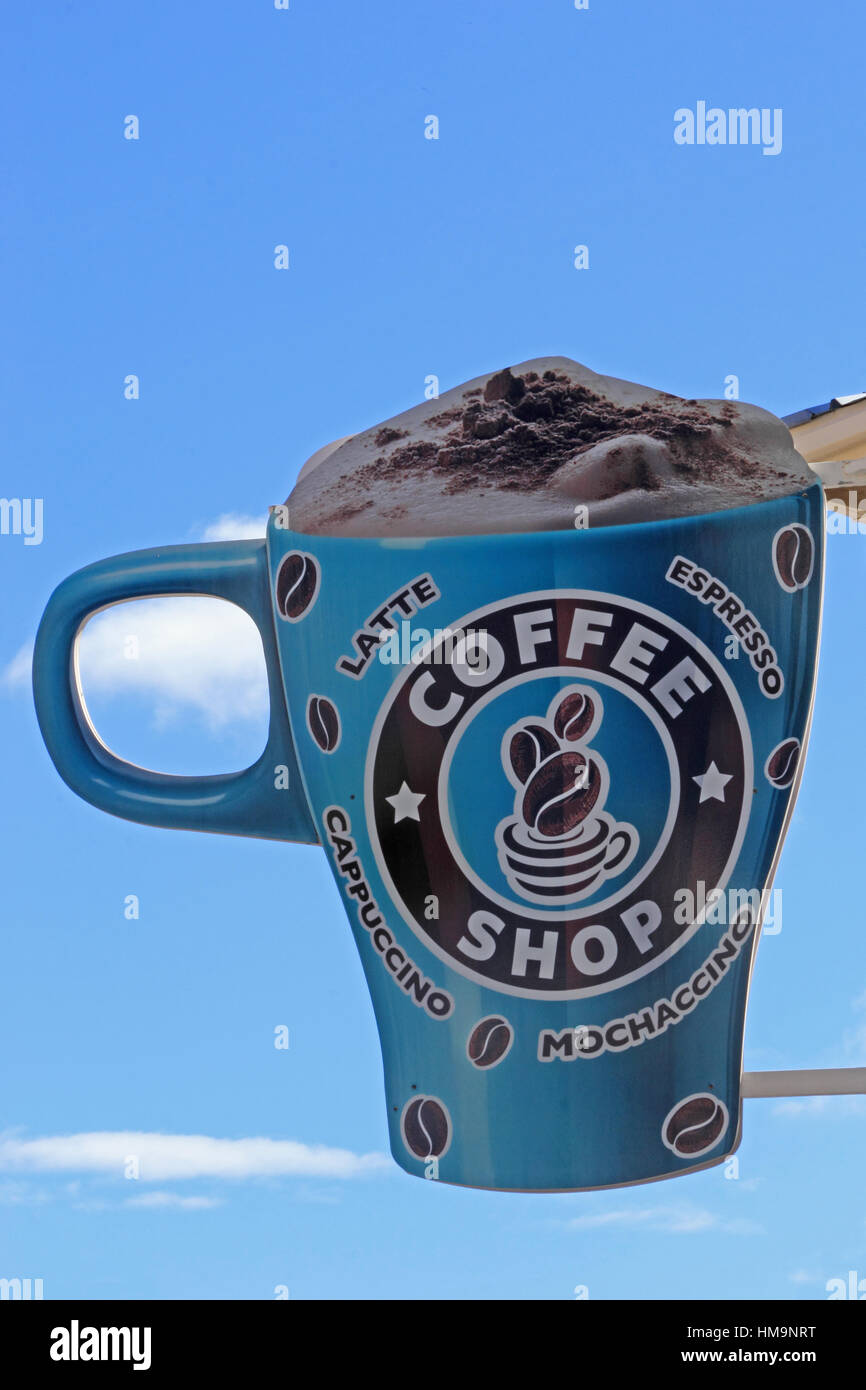 Coffee shop sign, Basseterre, St Kitts Stock Photo Alamy