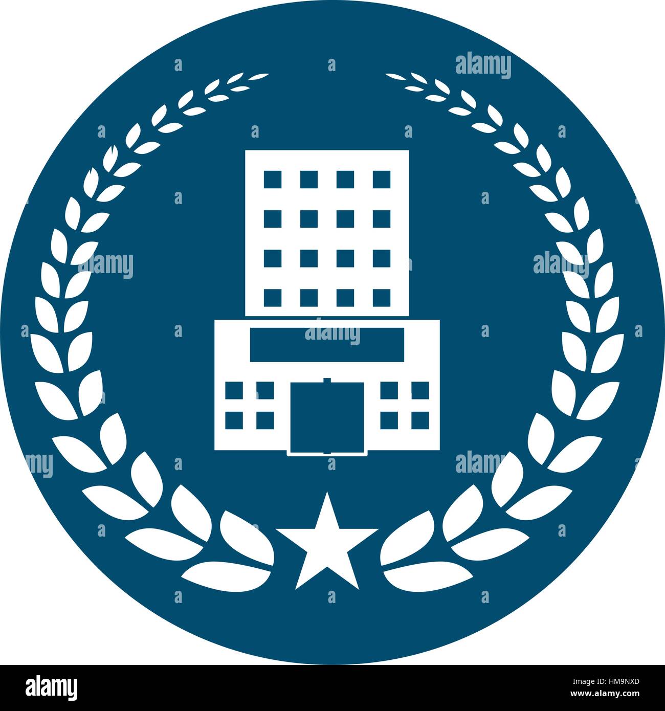 building silhouette two tone button icon image vector illustration ...