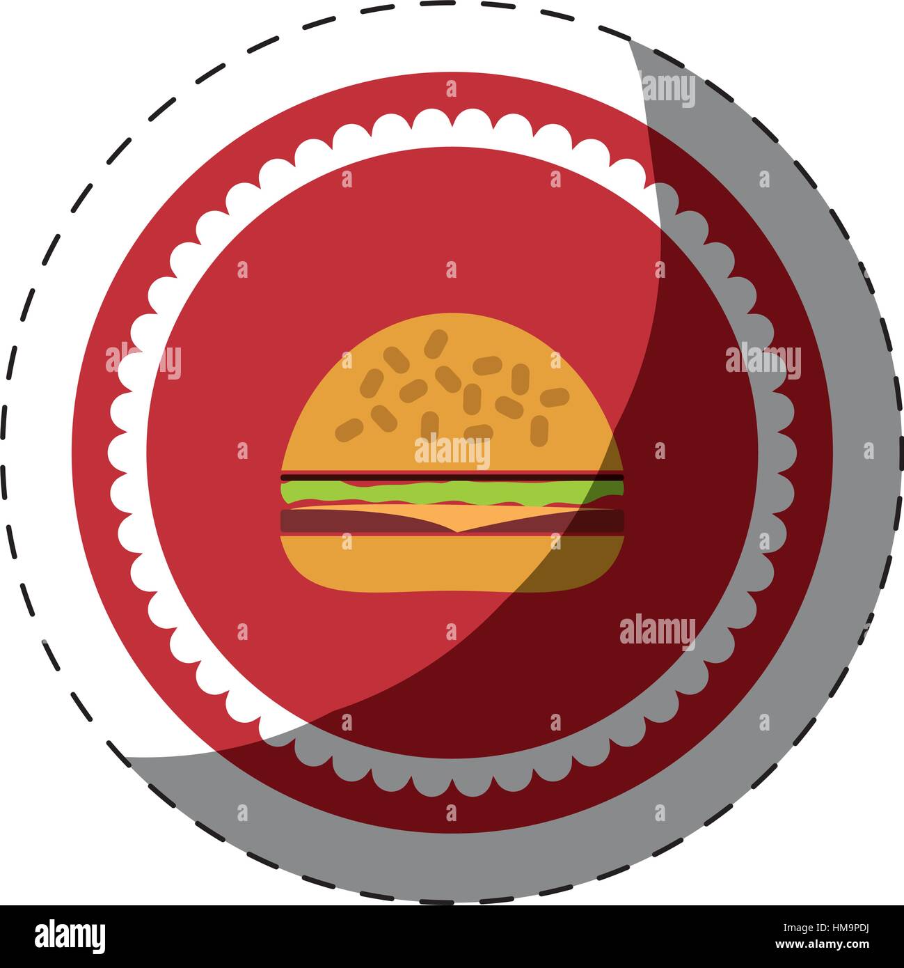 hamburger fast food button icon image vector illustration design Stock ...