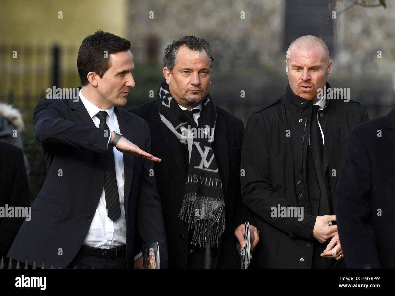Adam Leventhal (left) Dean Holdsworth and Sean Dyche during the funeral