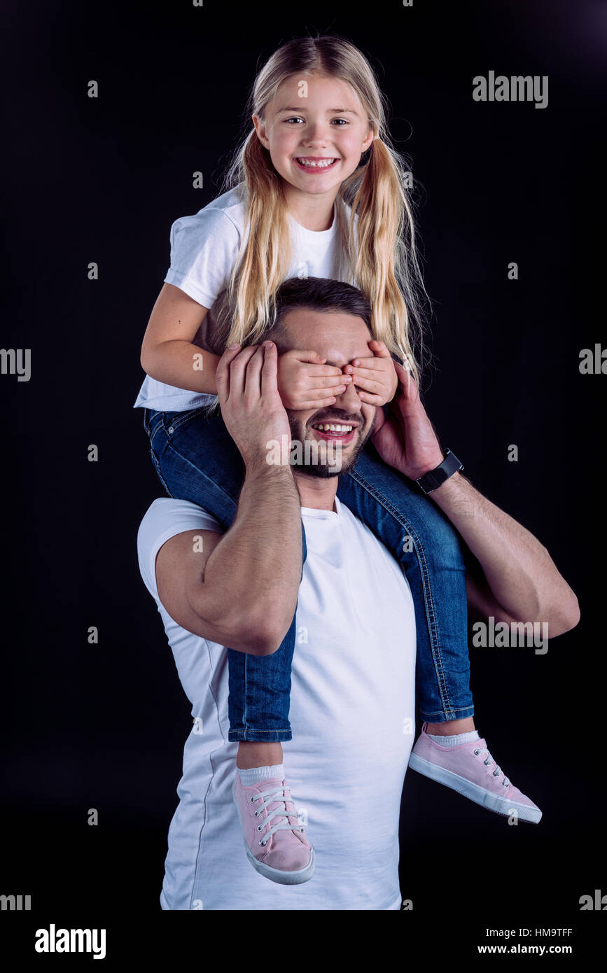 father and daughter having fun Stock Photo