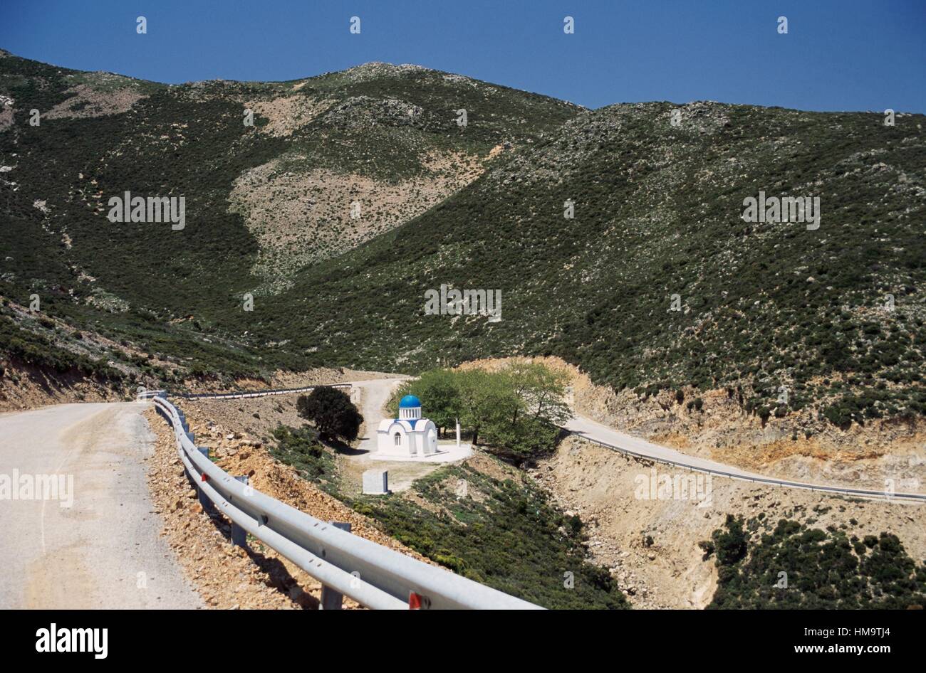 The road between Milia and Paleochora, Crete, Greece. Stock Photo