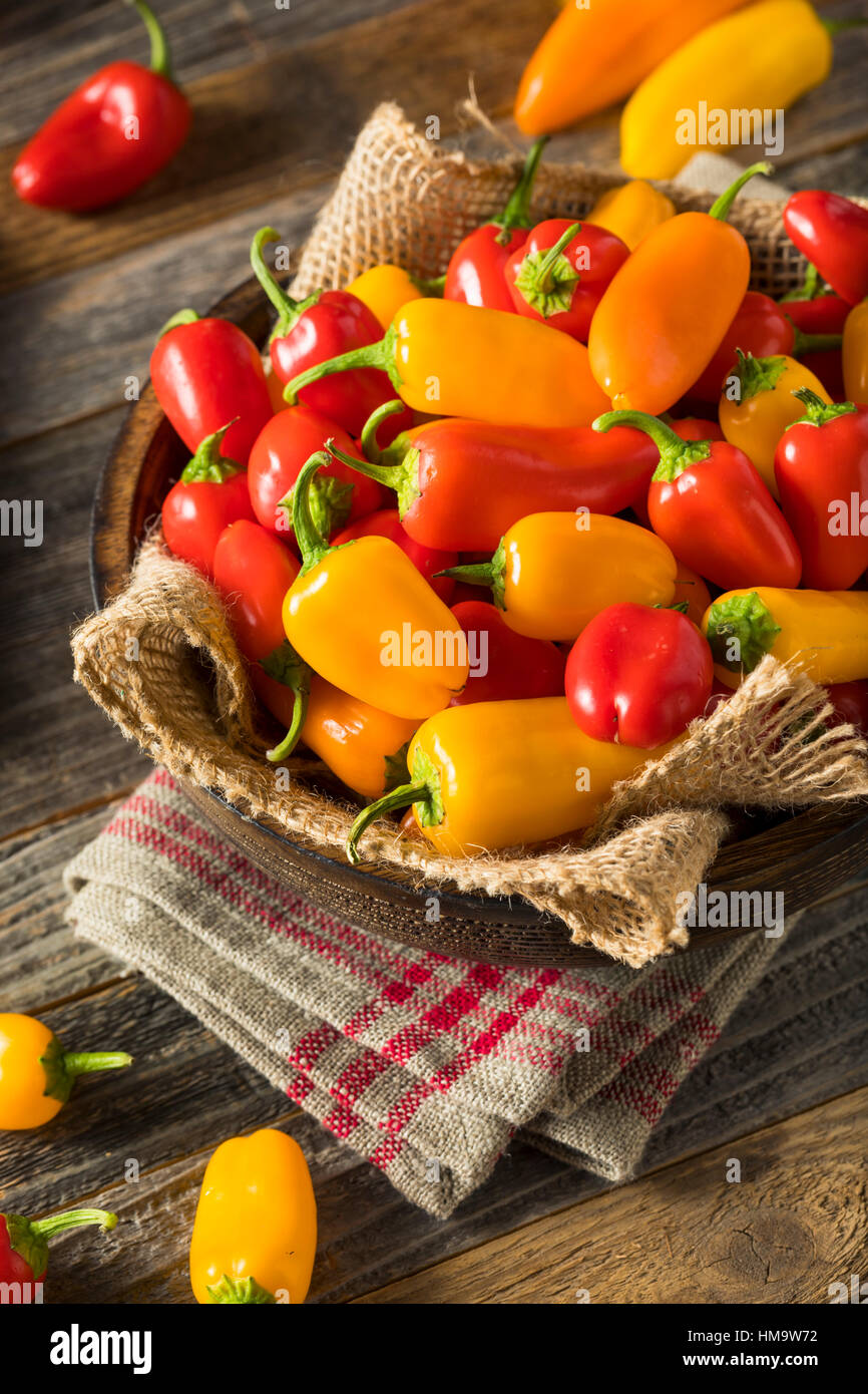 Raw Organic Mini Sweet Peppers Ready to Eat Stock Photo Alamy
