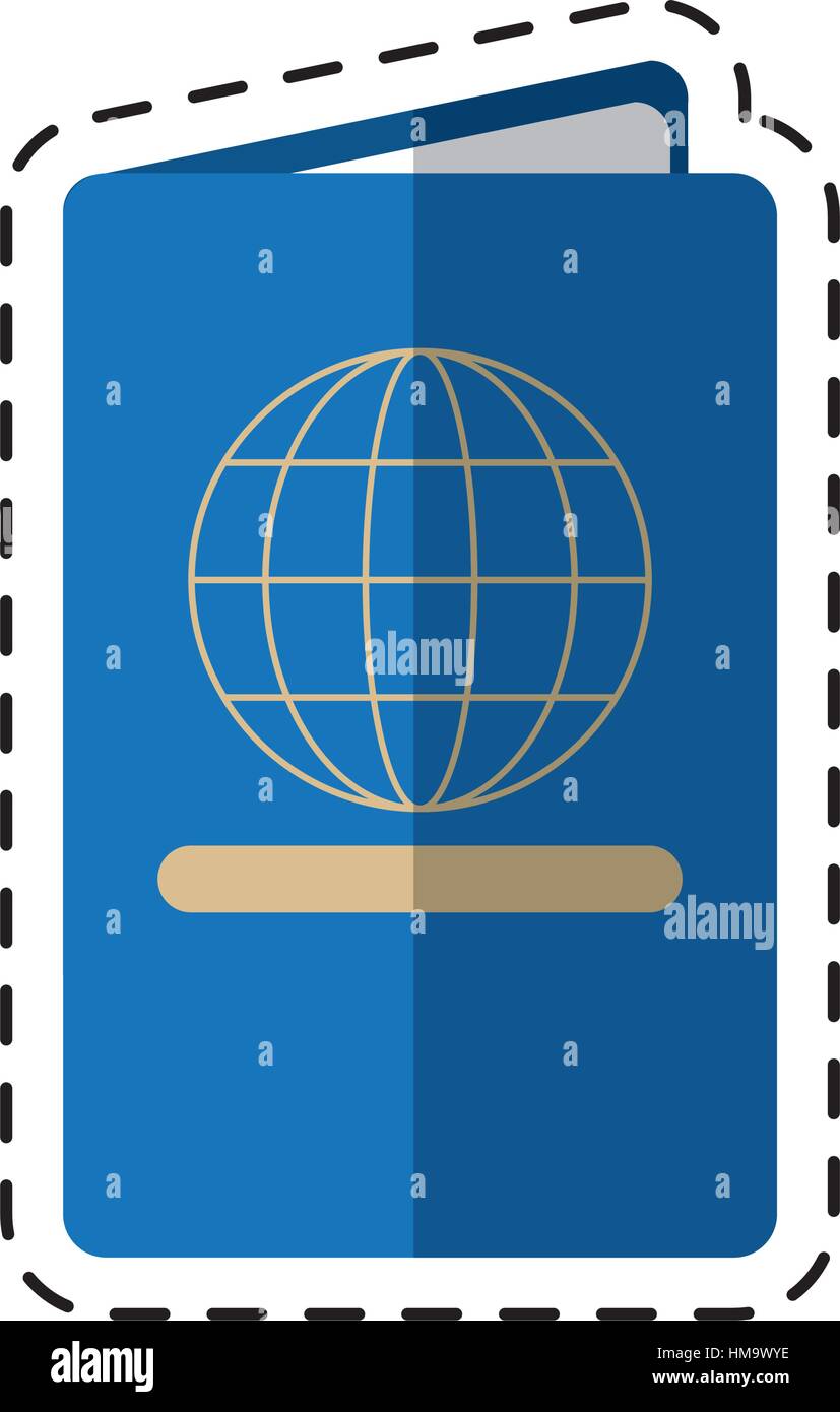 passport identication document travel cutting line Stock Vector