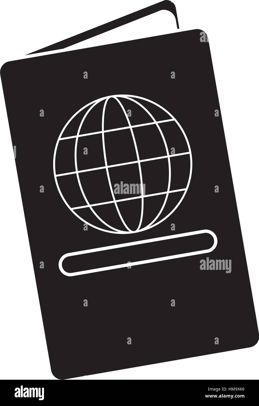 silhouette passport identication document travel Stock Vector