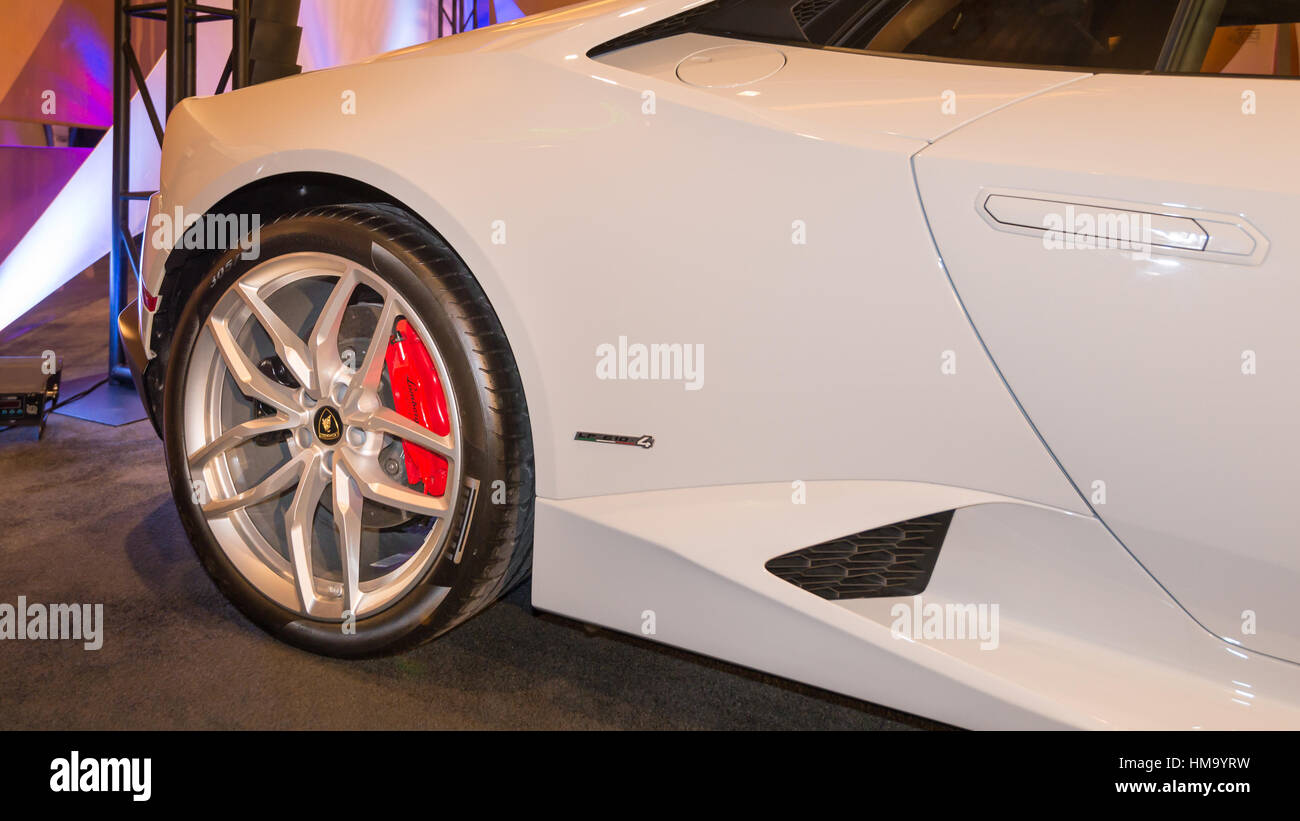 Lamborghini Huracan at The Gallery, an event sponsored by the North American International Auto Show (NAIAS). Stock Photo