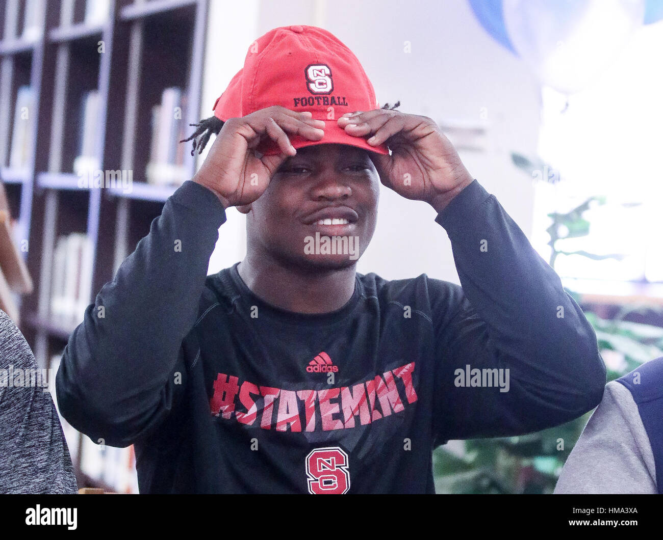 Florida, USA. 1st Feb, 2017. Dwyer high school football standout Raven