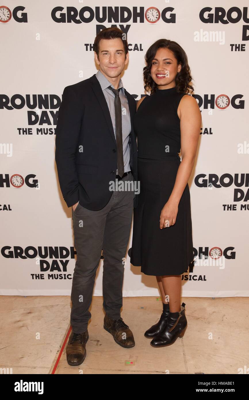 New York, USA. 2nd Feb, 2017. Andy Karl, Barrett Doss in attendance for