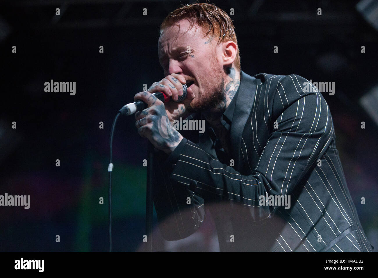 Milan, Italy. 02nd Feb, 2017. The English hardcore punk band Frank Carter and The Rattlesnakesperforms live at Fabrique opening the show of Biffy Clyro Credit: Rodolfo Sassano/Alamy Live News Stock Photo