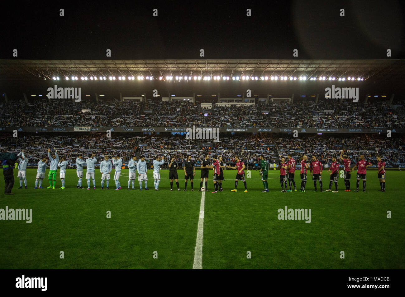 Vigo, Spain. 2nd Feb, 2017. Copa Del Rey semi-final match between Real Club Celta de Vigo and Deportivo Alaves in Balaidos stadium, Vigo. Credit: Brais Seara/Alamy Live News Stock Photo