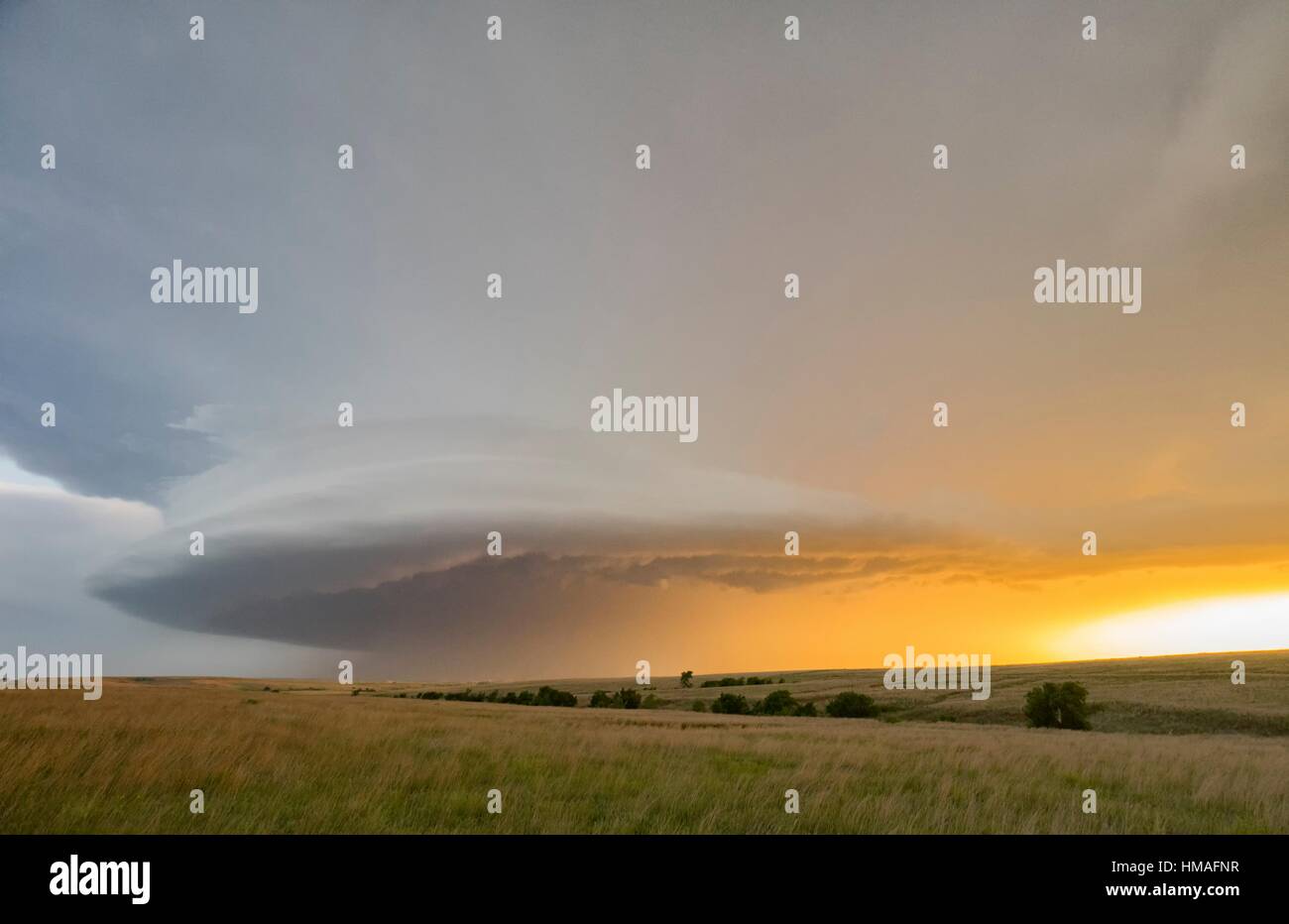 Super Cell Sunset Over Oklahoma Stock Photo Alamy