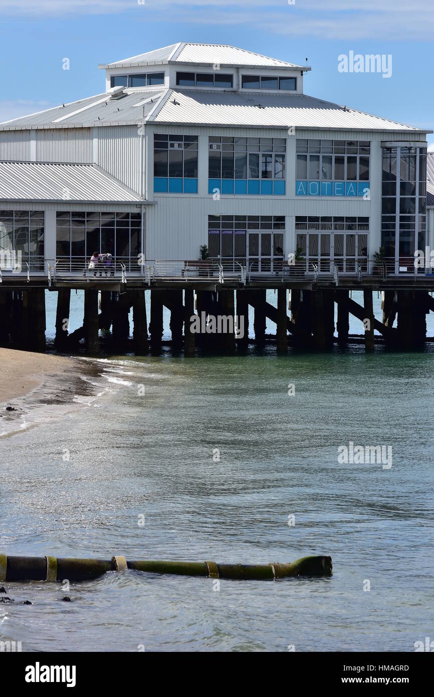 Ferry building on Devonport wharf in Auckland Stock Photo Alamy