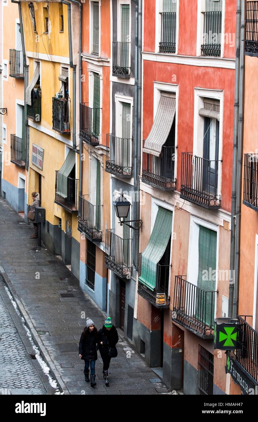 Fachadas Coloreadas En La Calle Alfonso VIII Cuenca Castile La 