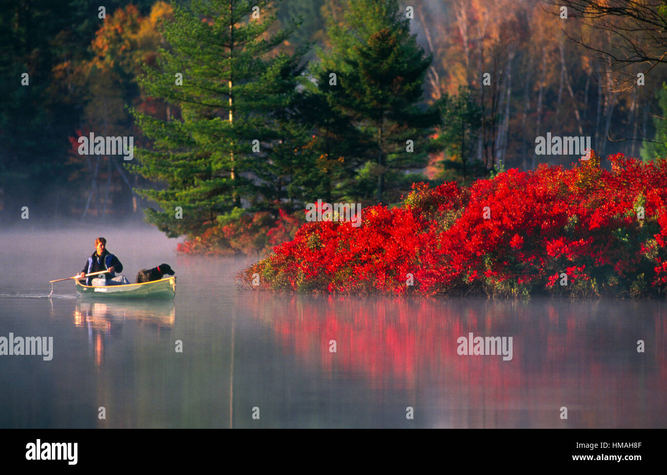 Canoeing in New Hampshire, USA Stock Photo