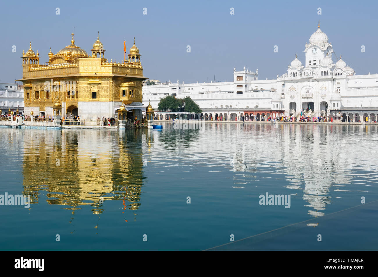 INDIA, AMRITSAR - DECEMBER 02: Pilgrims  praying at the Golden temple (Sri Harimandir Sahib), Amritsar in December 02, 2009 Stock Photo