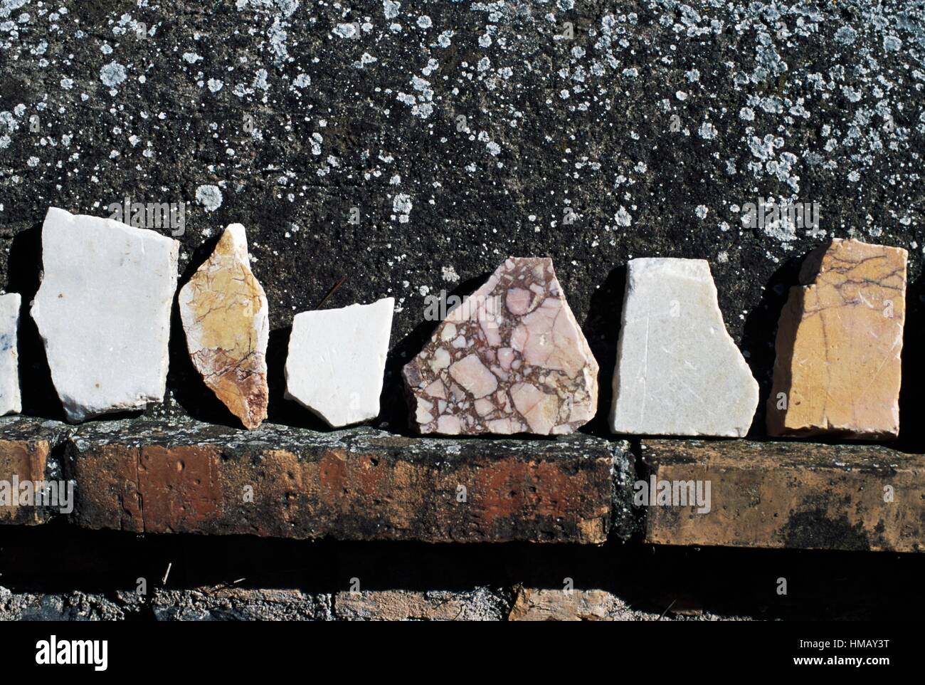 Broken pieces of marble Stock Photo Alamy