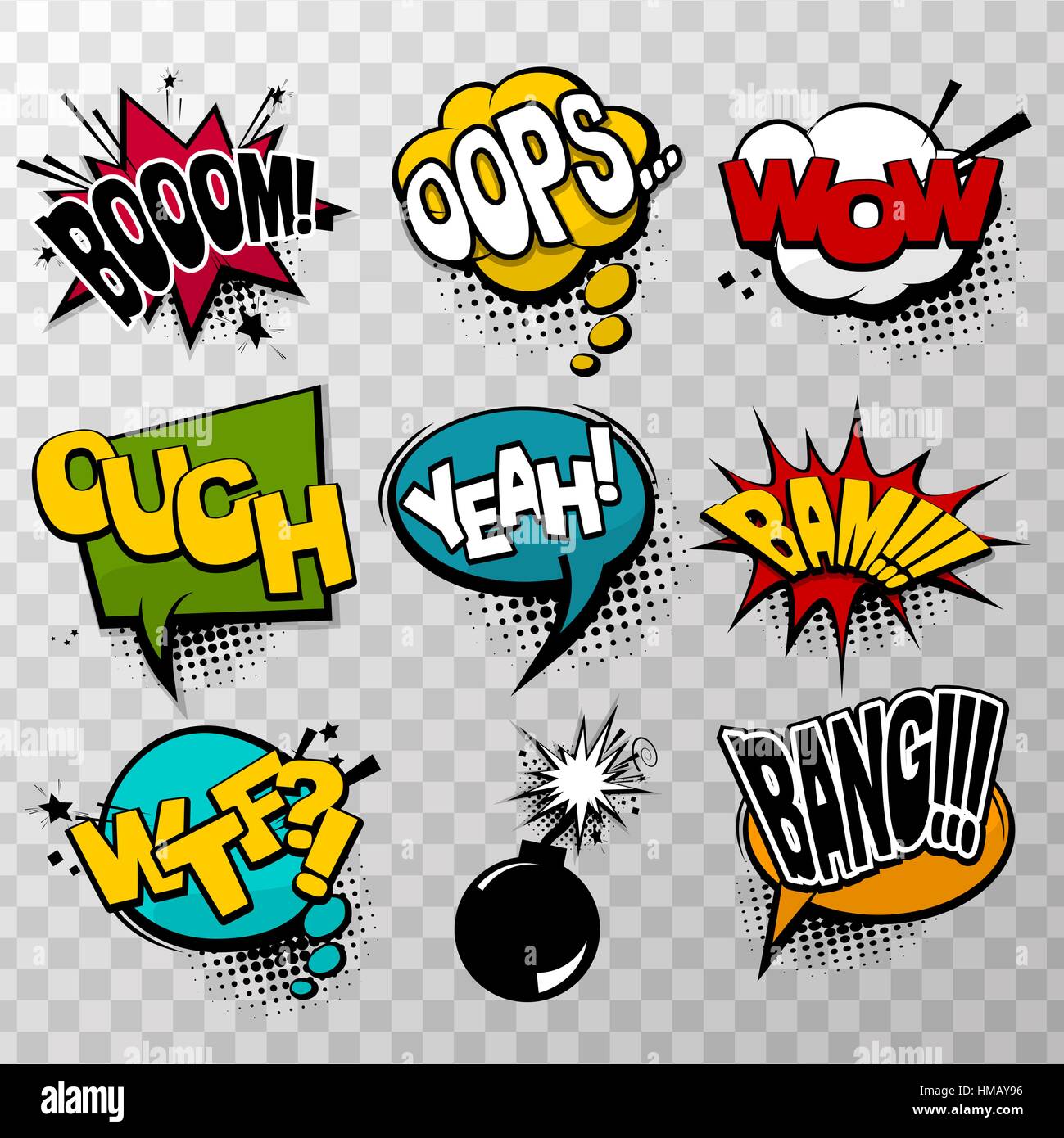 Set effects comic speech bubbles Stock Vector Image & Art - Alamy