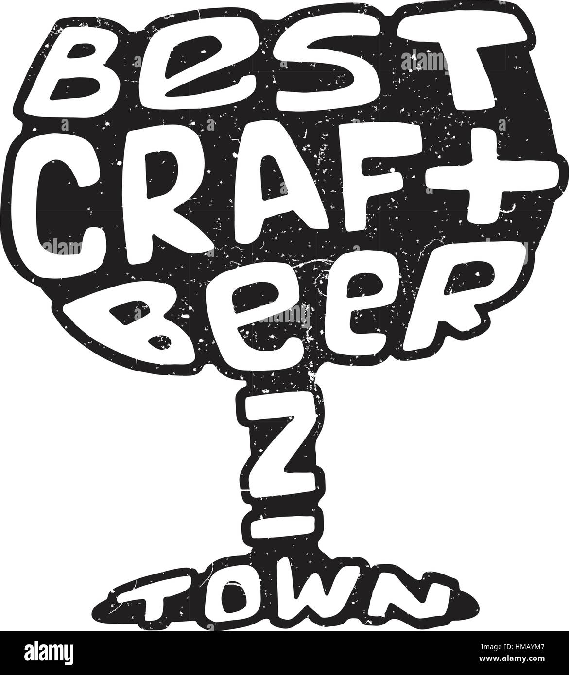 Hand drawn lettering best craft beer in glass Stock Vector Image & Art ...
