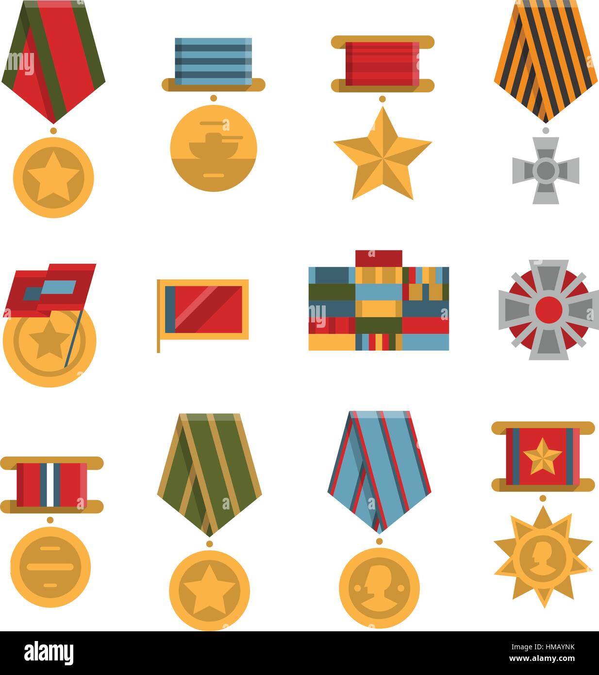 Set of public commemorative award medals Stock Vector Image & Art - Alamy
