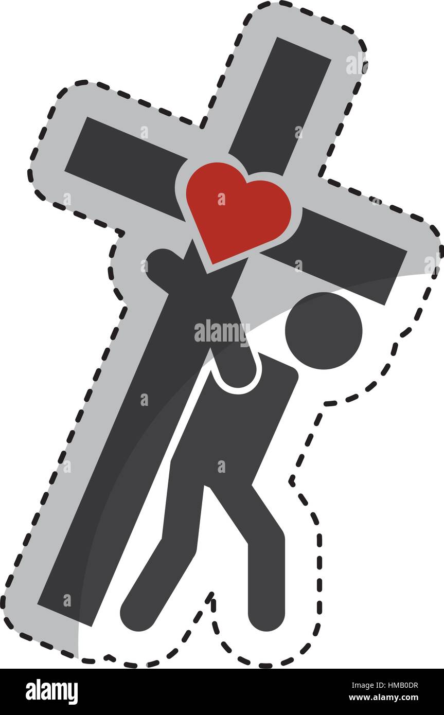 Man carrying cross Stock Vector Images Alamy