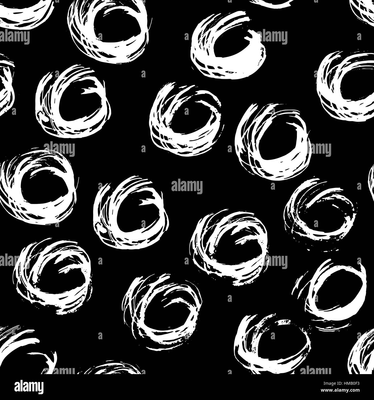 Seamless pattern with hand drawn grunge circles. Ink illustration Stock ...