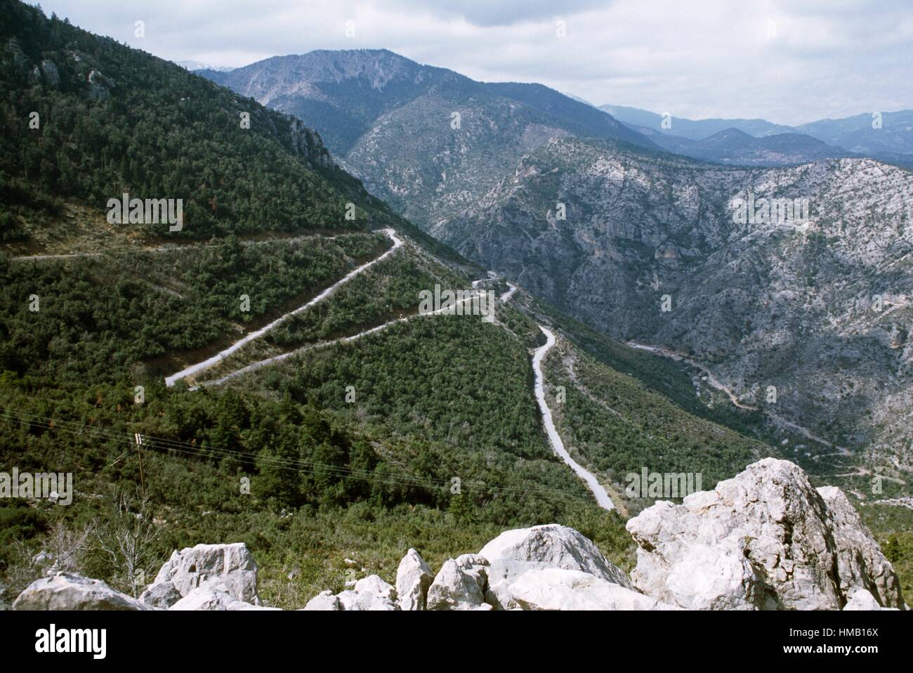 Mountain path, around Kosmas, Argolis, Peloponnese, Greece. Stock Photo