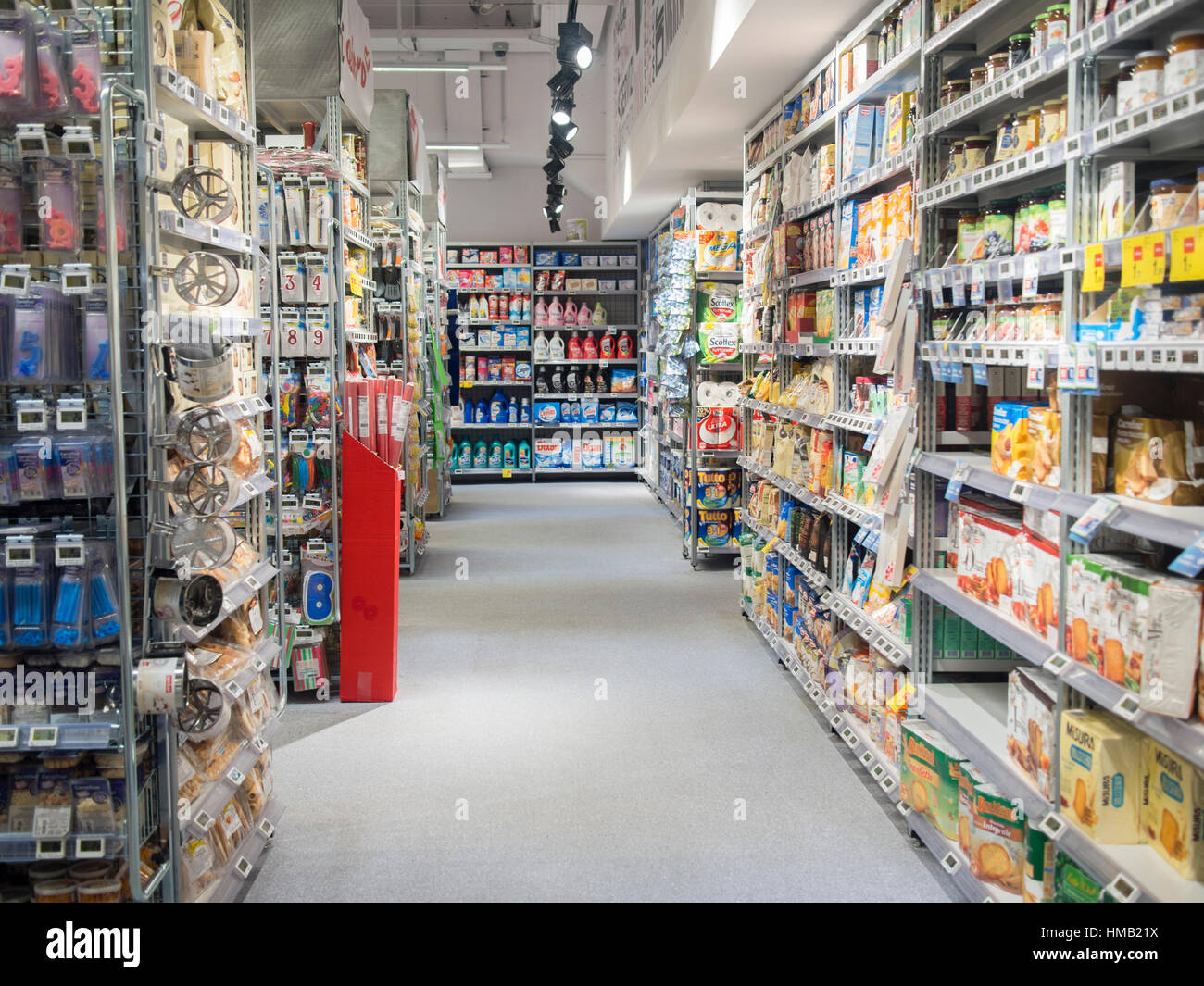 Carrefour Market renewed grocery store in Cremona, Italy Stock Photo