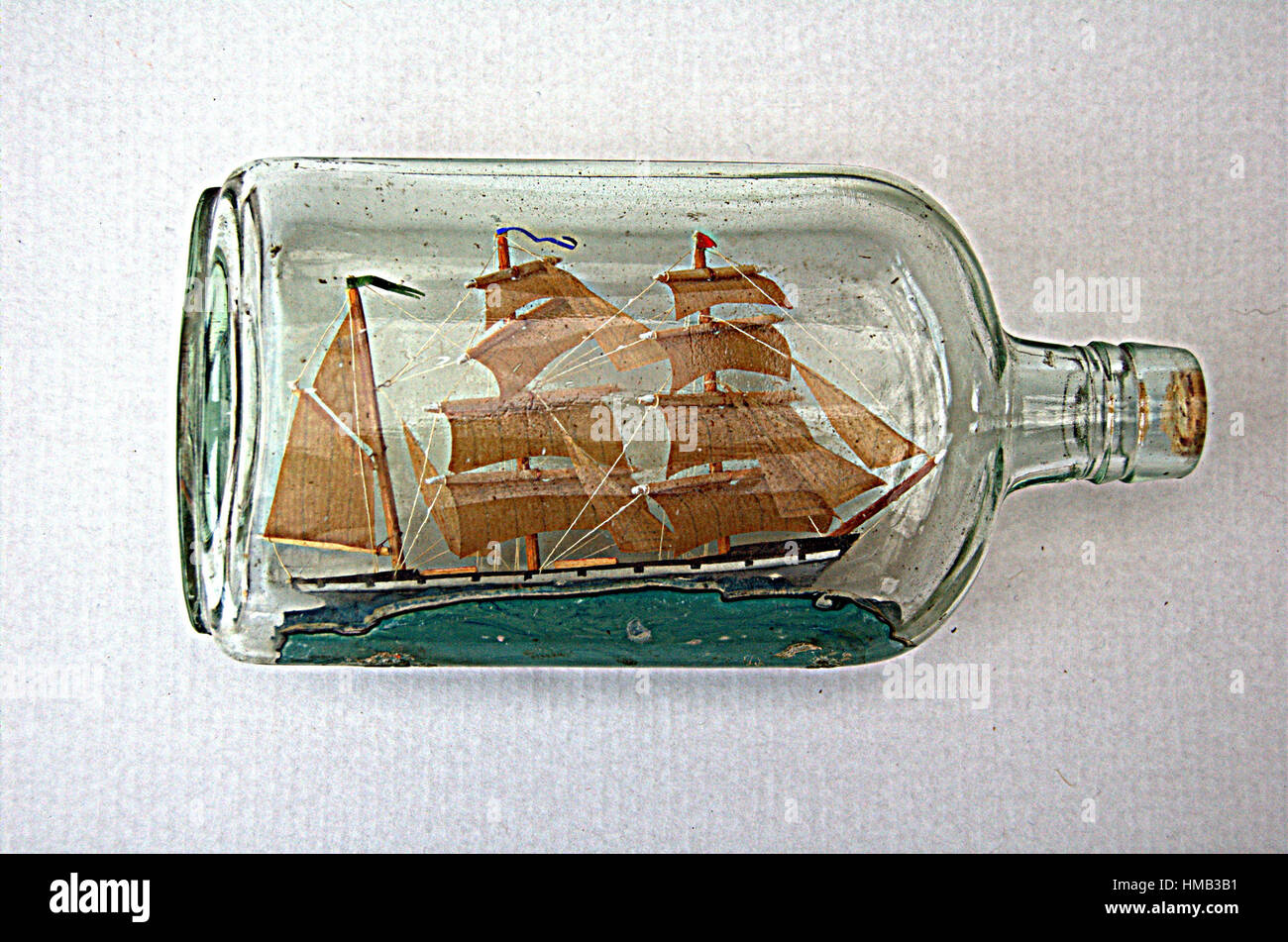 ship in a bottle. Stock Photo