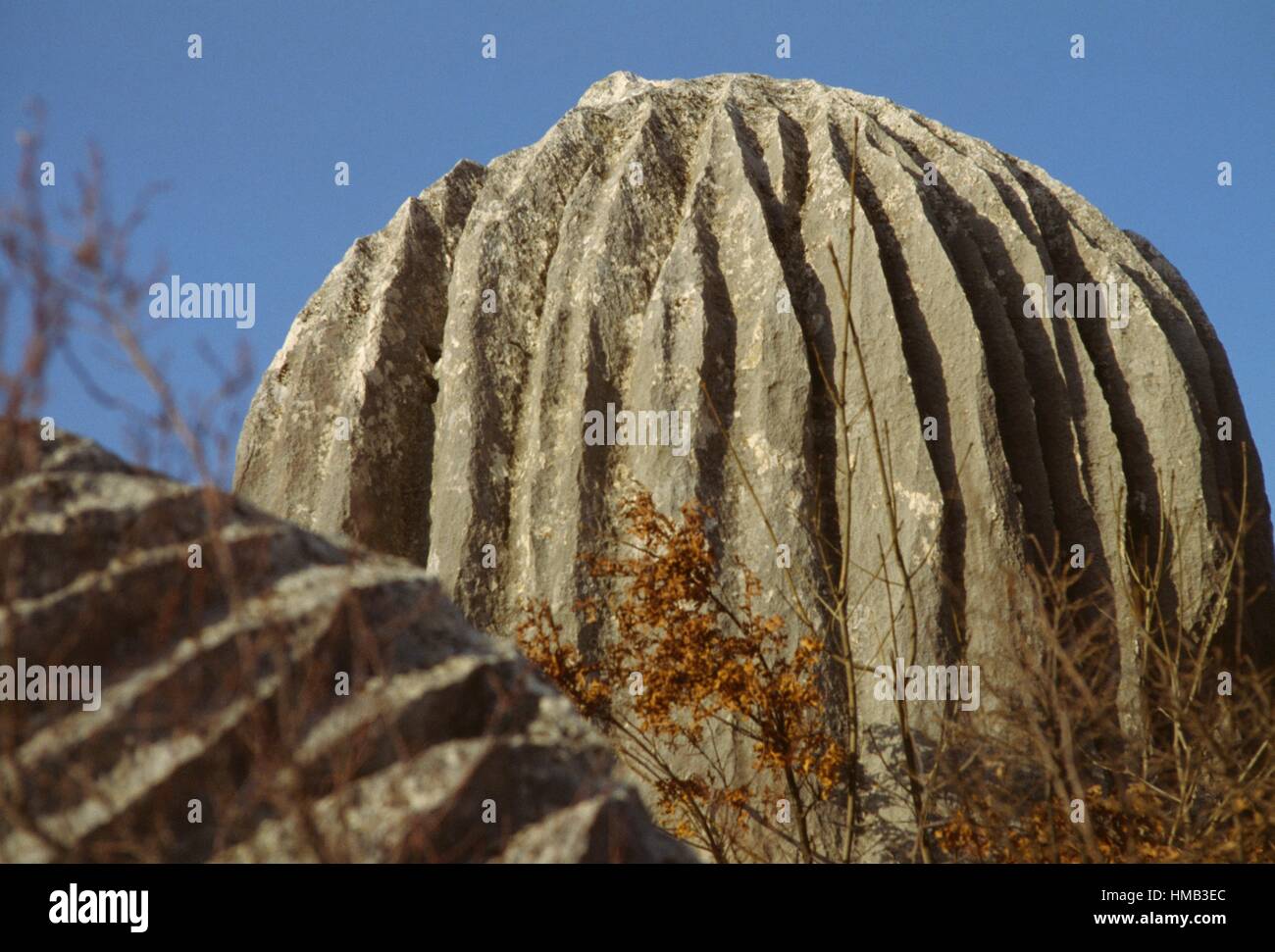Dome-shaped rock, near Rocca di Mezzo, Abruzzo, Italy. Stock Photo