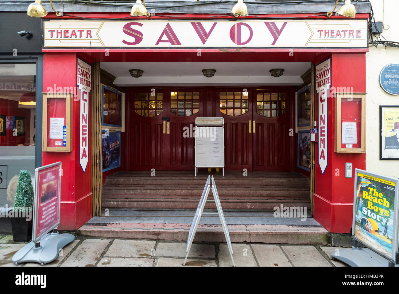 Exterior of The Savoy Theatre, Monmouth, Wales. Small provincial and