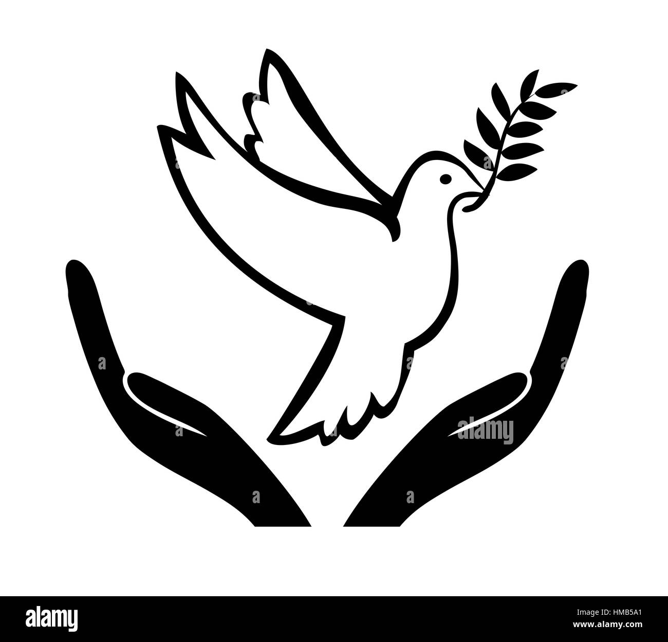 Symbol and appeal to achieve a peaceful solution Stock Photo