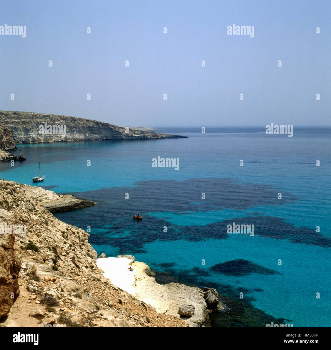 The coast near Rabbits island, Lampedusa island, Sicily, Italy Stock ...