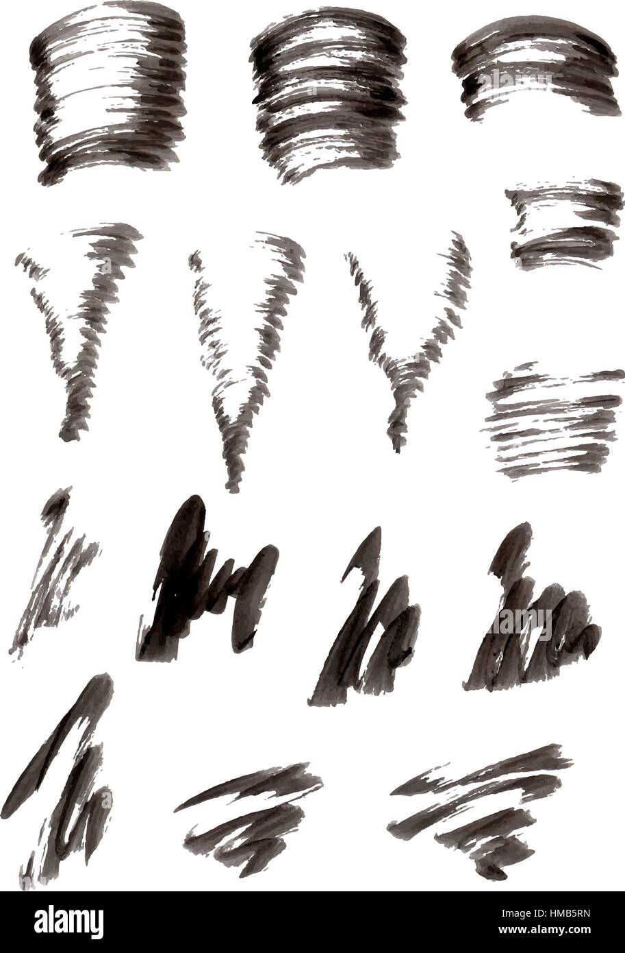 Set of black paint, ink brush strokes Stock Vector Image & Art - Alamy