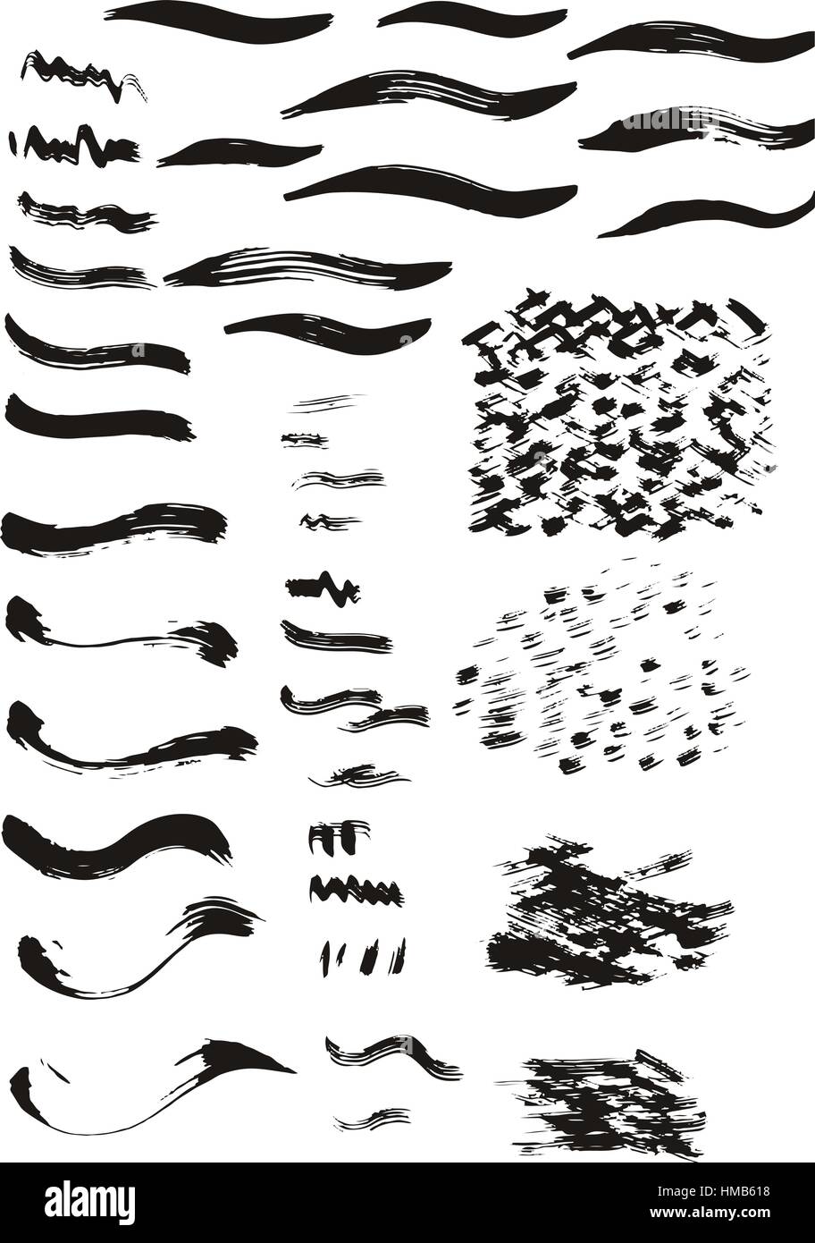 Set of black paint, ink brush strokes Stock Vector Image & Art - Alamy