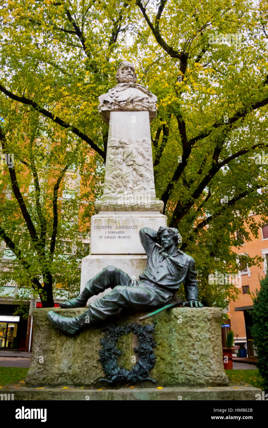 Giuseppe Garibaldi memorial, Ferrara, Emilia-Romagna, Italy Stock Photo